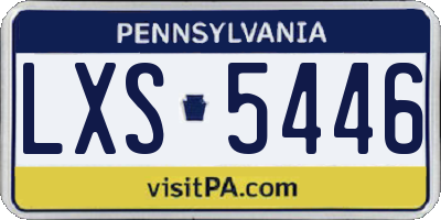 PA license plate LXS5446