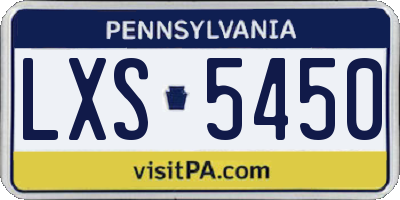 PA license plate LXS5450