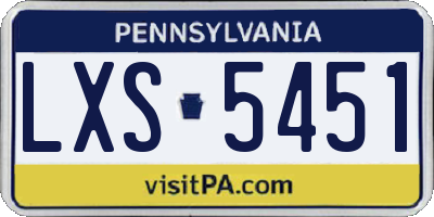 PA license plate LXS5451