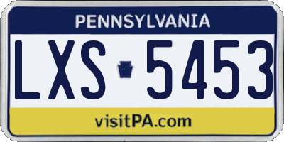PA license plate LXS5453