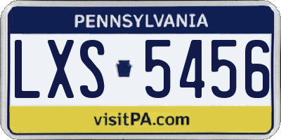 PA license plate LXS5456