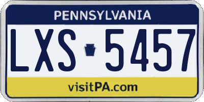 PA license plate LXS5457