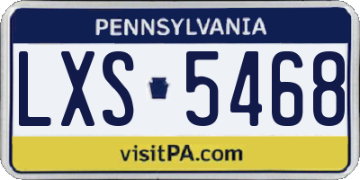 PA license plate LXS5468