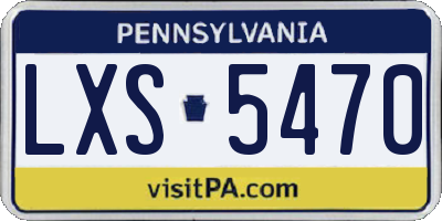 PA license plate LXS5470