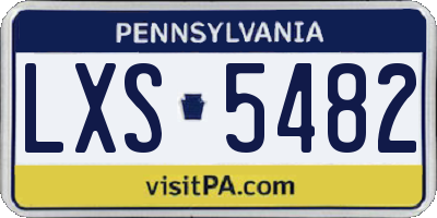 PA license plate LXS5482