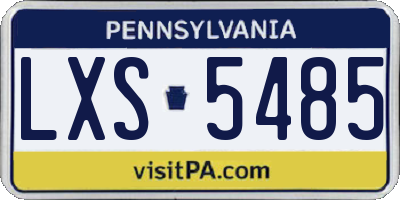 PA license plate LXS5485