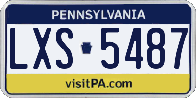 PA license plate LXS5487