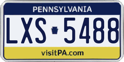 PA license plate LXS5488