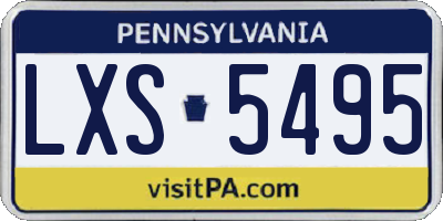 PA license plate LXS5495