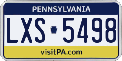 PA license plate LXS5498