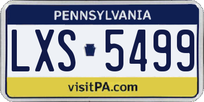 PA license plate LXS5499