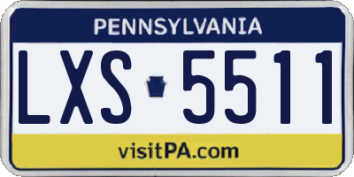 PA license plate LXS5511