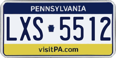 PA license plate LXS5512