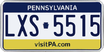 PA license plate LXS5515