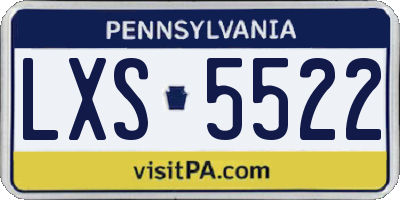 PA license plate LXS5522