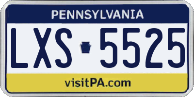 PA license plate LXS5525