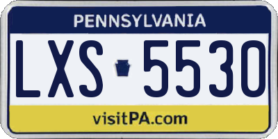 PA license plate LXS5530