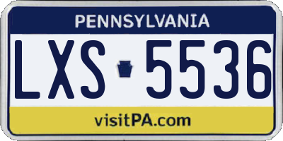 PA license plate LXS5536