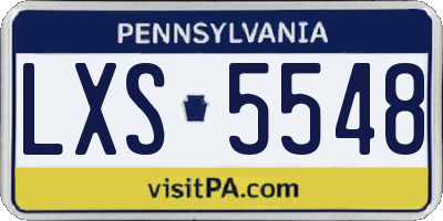 PA license plate LXS5548