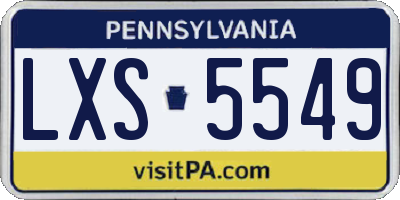 PA license plate LXS5549