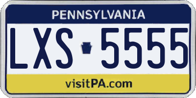 PA license plate LXS5555