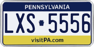 PA license plate LXS5556