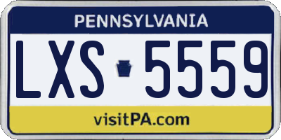 PA license plate LXS5559