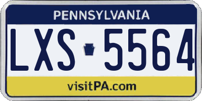 PA license plate LXS5564