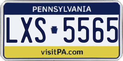 PA license plate LXS5565