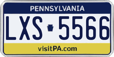 PA license plate LXS5566