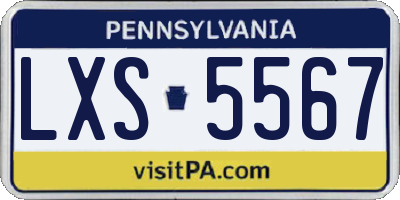 PA license plate LXS5567