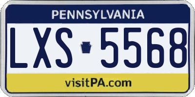 PA license plate LXS5568
