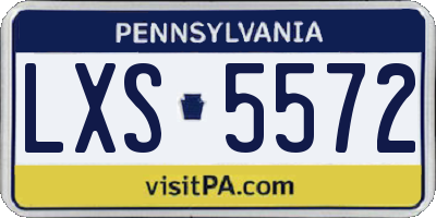 PA license plate LXS5572