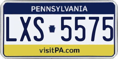PA license plate LXS5575