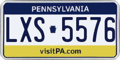 PA license plate LXS5576