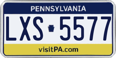 PA license plate LXS5577