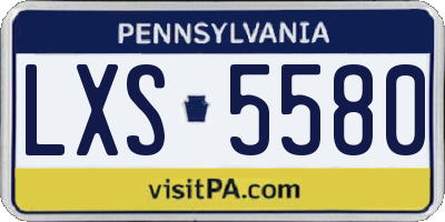 PA license plate LXS5580