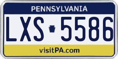 PA license plate LXS5586