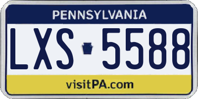 PA license plate LXS5588