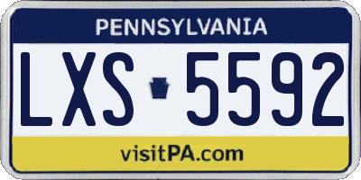 PA license plate LXS5592