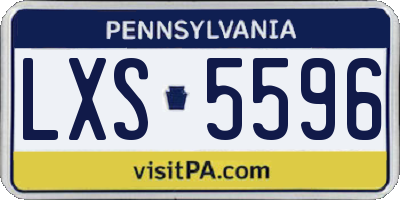 PA license plate LXS5596