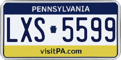 PA license plate LXS5599