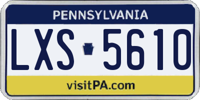 PA license plate LXS5610