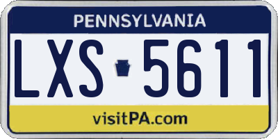 PA license plate LXS5611