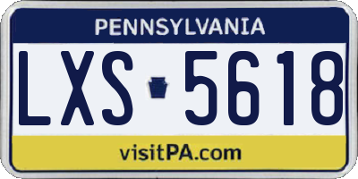 PA license plate LXS5618