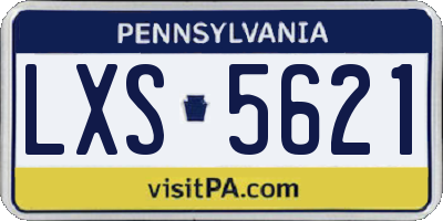 PA license plate LXS5621