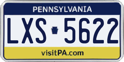 PA license plate LXS5622