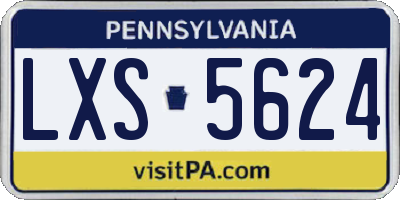 PA license plate LXS5624