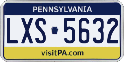 PA license plate LXS5632
