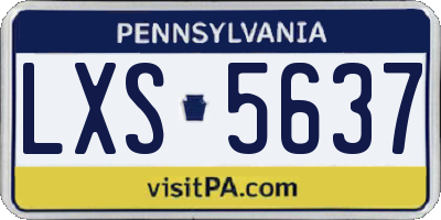 PA license plate LXS5637